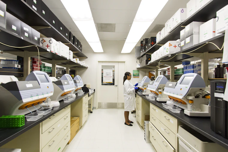 Pharmacist working in a medicine dispensary